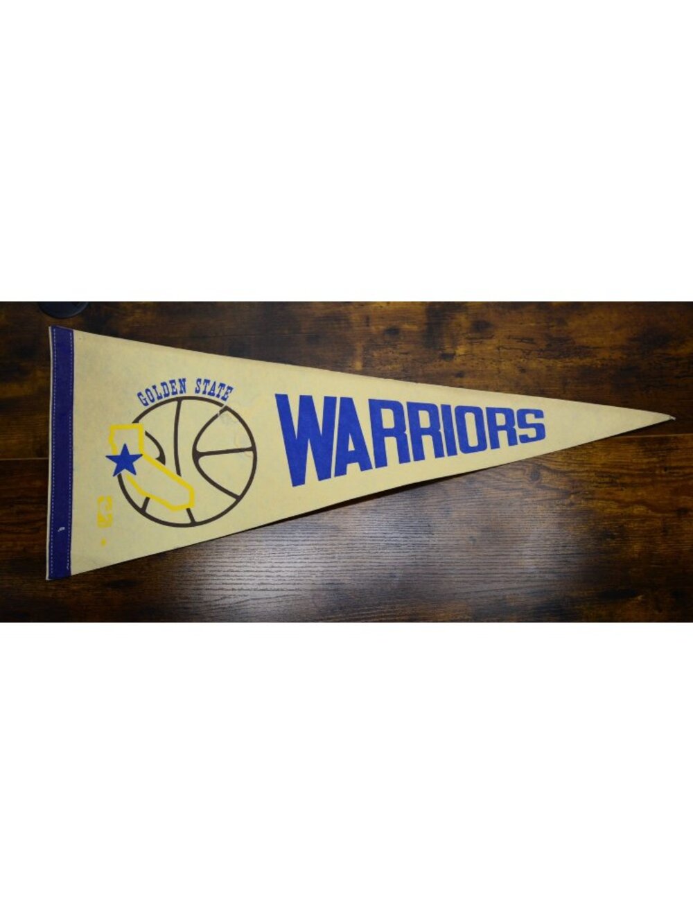 Vintage NBA Golden State Warriors pennant Damaged Collectible 30 inches